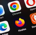 Closeup of browser apps on smartphone like Chrome, Firefox, Edge