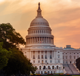 The U.S. House of Representative building at dusk.
