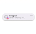 Notification showing that Instagram has started following you.