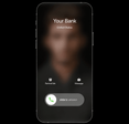 iPhone call screen with blurry background.