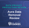 A blue background with locks and the text "Aura Data Removal Review"