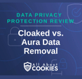 A blue background with locks and the text "Cloaked vs. Aura Data Removal"