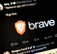 A closeup of social thread discussing Brave Browser
