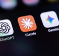 ChatGPT, Claude, Gemini mobile app icons on a phone screen.
