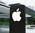 Apple logo outside of an Apple store.