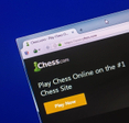 Homepage of Chess website on the display of PC.