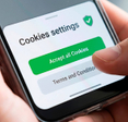 A person interacting with a cookie privacy opt out on smartphone