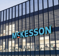 McKesson Corporation Signage Logo on Top of Glass Building.