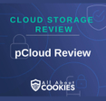 A blue background with locks and the text "pCloud review"
