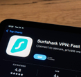 Closeup of Surfshark app in iOS app market