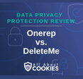 A blue background with locks and the text "Onerep vs DeleteMe"