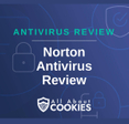 A blue background with locks and the text "Norton Antivirus Review"