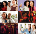 A collage of six photos taken from camera roll of selfies and team pics