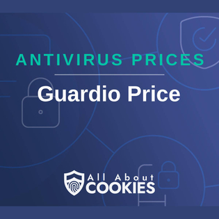 A blue background with images of locks and shields and the text &quot;Guardio Price&quot;