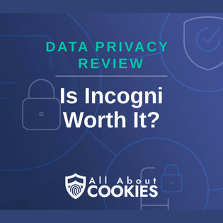 A blue background with images of locks and shields and the text "Is Incogni Worth It?"