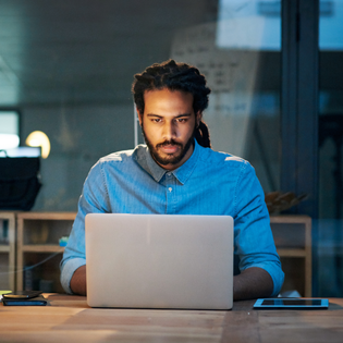 Man working at laptop