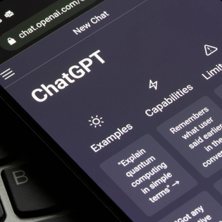 Closeup of ChatGPT webpage URL on smartphone 