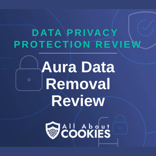 A blue background with locks and the text "Aura Data Removal Review"
