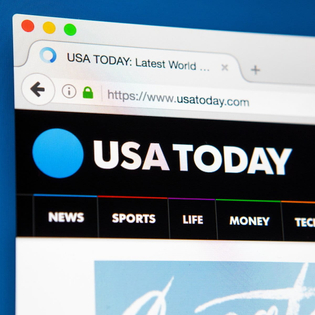 USA Today desktop website home page pulled up on a browser.