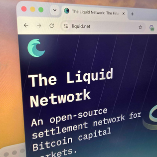 Liquid Network home page open on a browser.