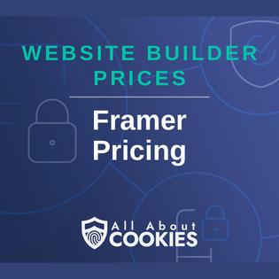 A blue background with locks and the text "Website Builder Prices: Framer Pricing"
