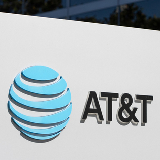 AT&T logo on the side of a building.