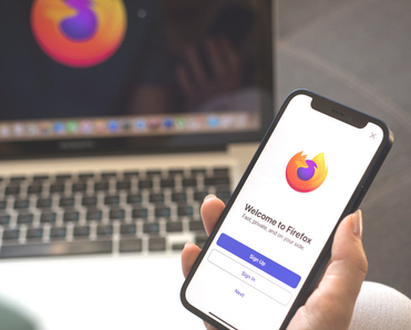 Firefox browser on phone and laptop