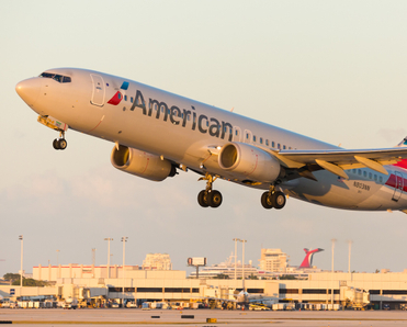 An American Airlines jet lands at the Fort Lauderdale, Florida, airport. American Airlines was involved in a data breach in July 2022.