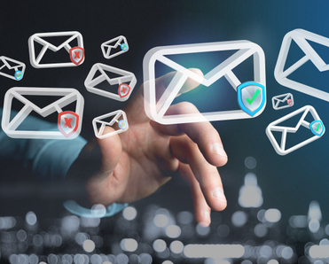 Hand choosing among many envelops with mail that have red x or a green check mark