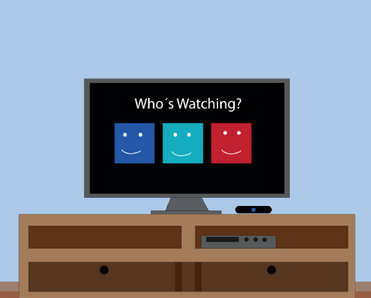 An illustration of a smart TV displaying the Netflix welcome screen with the text &quot;Who&#x27;s Watching?&quot;