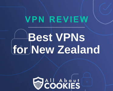 A blue background with images of locks and shields and the text &quot;Best VPNs for New Zealand&quot;