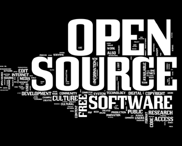 A words collage of Open Source Software concepts