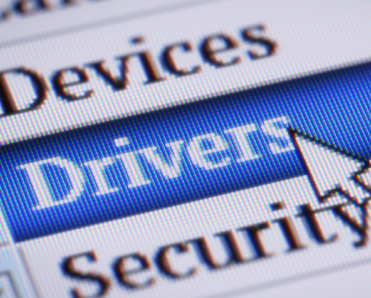 Image of selecting the drivers prompt on a computer screen with mouse cursor