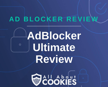 A blue background with images of locks and shields and the text &quot;AdBlocker Ultimate&quot;