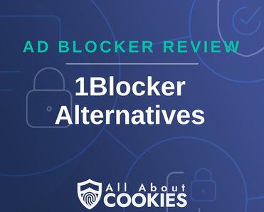 A blue background with images of locks and shields and the text &quot;1Blocker Alternatives&quot;