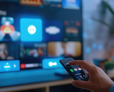 Streaming concept selecting a show from Hulu