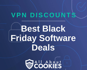 A blue background with images of locks and shields and the text &quot;Best Black Friday Software Deals&quot;