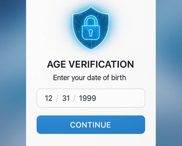 A prompt to verify age online requesting birthday with cybersecurity lock icon