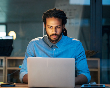 Man working at laptop