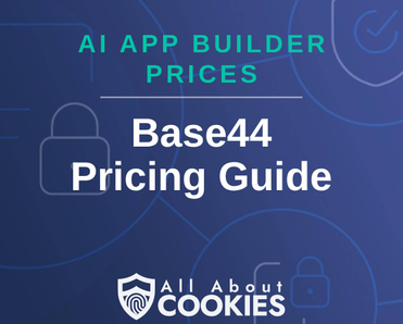 A blue background with locks and the text "AI App Builder Prices: Base44 Pricing Guide"