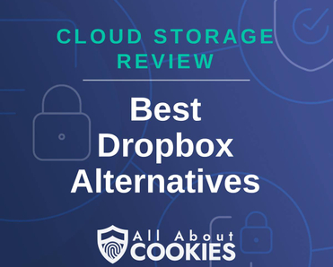 A blue background with locks and the text "Best Dropbox Alternatives"