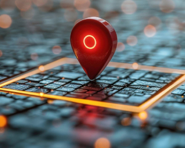 3D concept of a tracker on a digital map