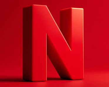 A red background with the big red N to represent Netflix logo