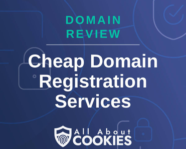 A blue background with locks and the text "Domain Review: Cheap Domain Registration Services"