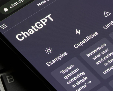 Closeup of ChatGPT webpage URL on smartphone 