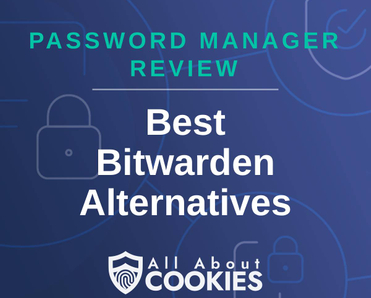 A blue background with locks and the text "Best Bitwarden Alternatives"