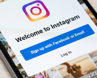 Closeup of Instagram login screen on smartphone