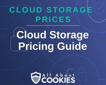 A blue background with locks and the text "Cloud Storage Pricing Guide"