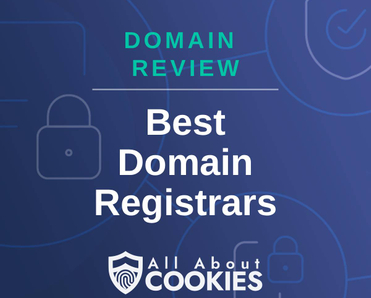 A blue background with locks and the text "Best Domain Registrars"