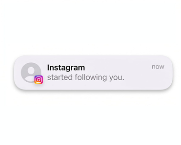 Notification showing that Instagram has started following you.